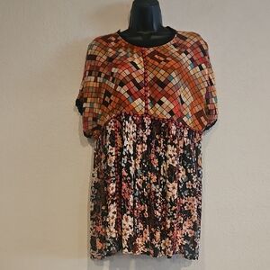 Anthropologie Bl_nk London | Women's Sidonie Floral Embroidered Tunic Top M